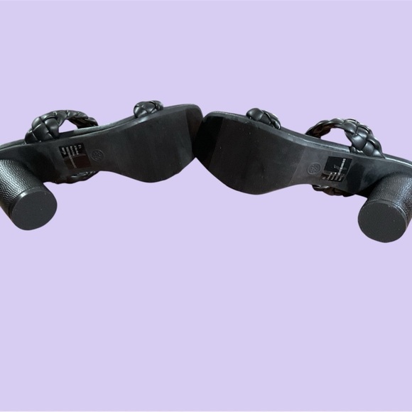 NWOT STYLISH BLACK BRAIDED STRAP SLIDE BY a.new day SIZE 8 1/2 - Picture 3 of 3